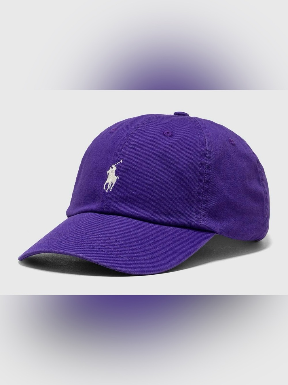 NWT Polo Ralph Lauren PURPLE with WHITE Pony Cotton Chino Baseball Cap Hat